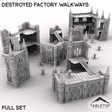 Tabletop Terrain Terrain Full Set / 32mm Destroyed Factory Walkways