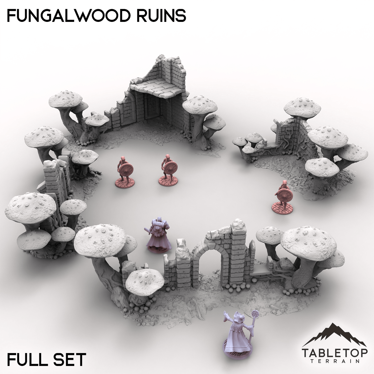 Tabletop Terrain Terrain Full Set / 32mm Fungalwood Ruins