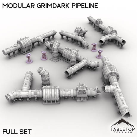Tabletop Terrain Terrain Full Set / 32mm Modular Grimdark Pipeline