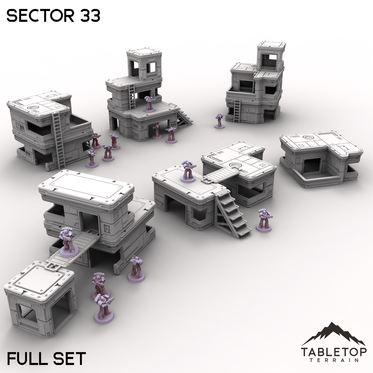 Tabletop Terrain Terrain Full Set / 32mm Sector 33