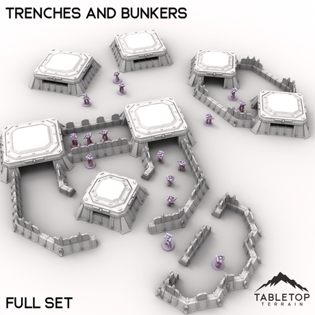 Tabletop Terrain Terrain Full Set / 32mm Trenches and Bunkers