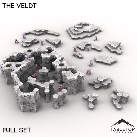 Tabletop Terrain Terrain Full Set Bundle HEXTECH The Veldt Map Hill Sets-6mm