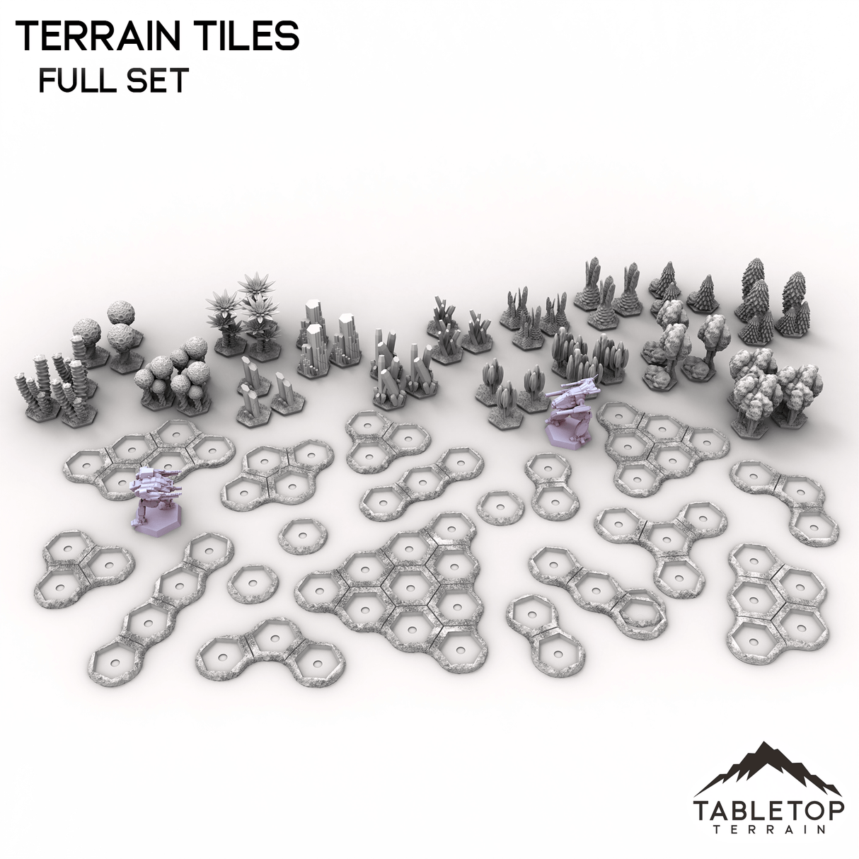 Tabletop Terrain Terrain Full Set HEXTECH Terrain Tiles - 6mm