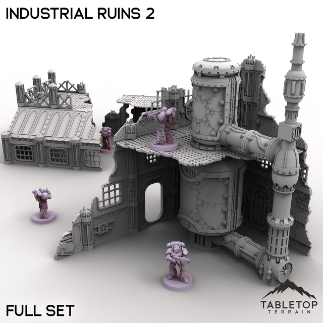 Tabletop Terrain Terrain Full Set Industrial Ruins 2