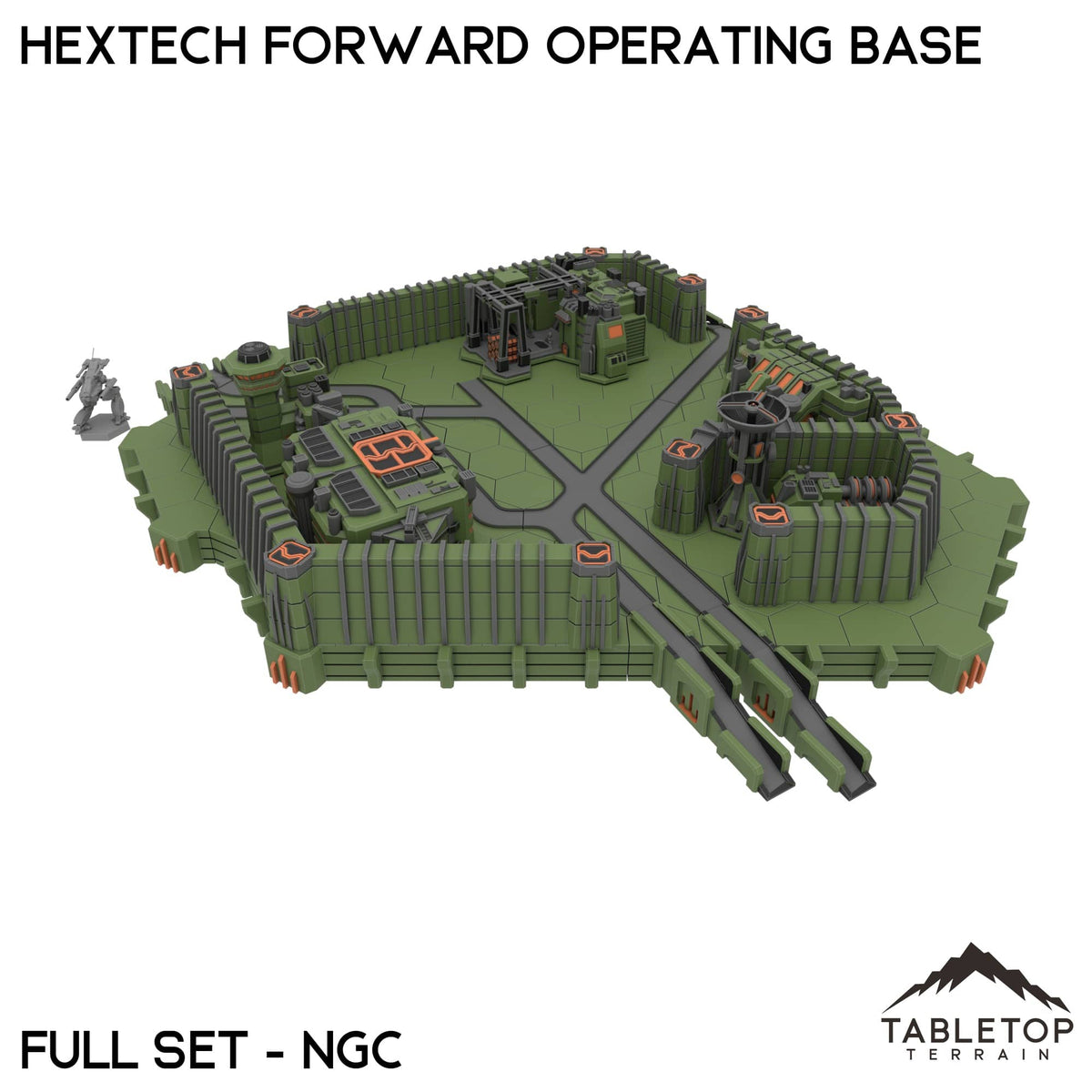 Tabletop Terrain Terrain Full Set / NextGen Color HEXTECH Forward Operating Base - 6mm