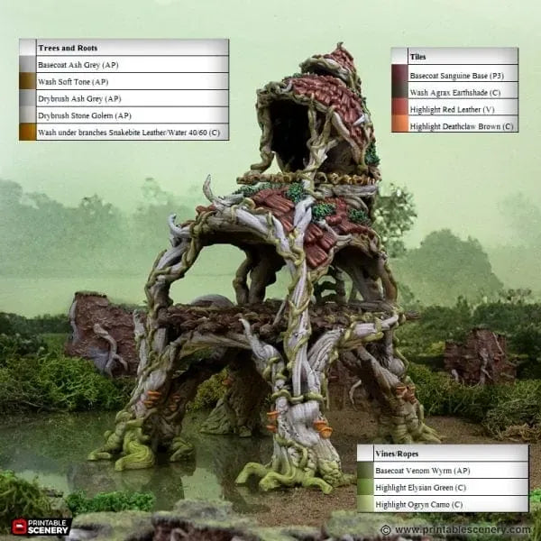 Tabletop Terrain Terrain Gloamwood Fort and Stairs - The Gloaming Swamp