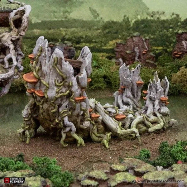 Tabletop Terrain Terrain Gloamwood Fort and Stairs - The Gloaming Swamp