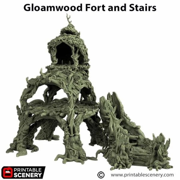 Tabletop Terrain Terrain Gloamwood Fort and Stairs - The Gloaming Swamp