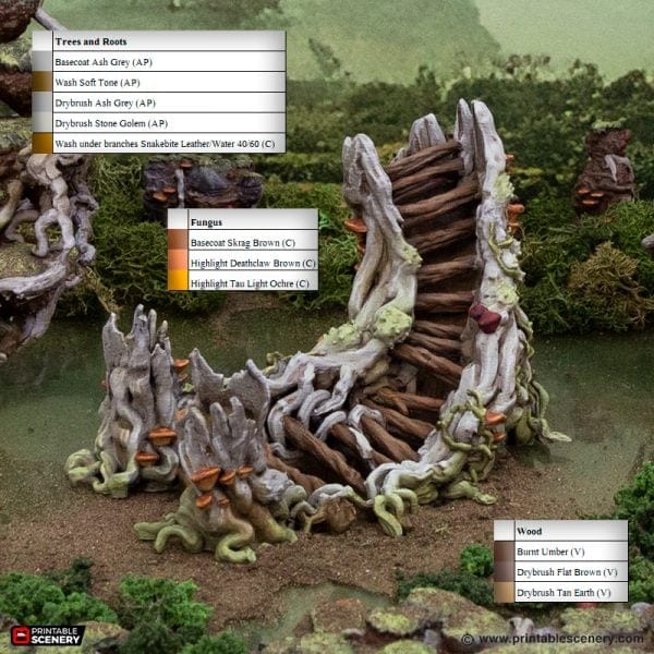 Tabletop Terrain Terrain Gloamwood Fort and Stairs - The Gloaming Swamp