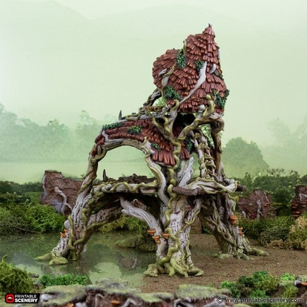 Tabletop Terrain Terrain Gloamwood Fort and Stairs - The Gloaming Swamp