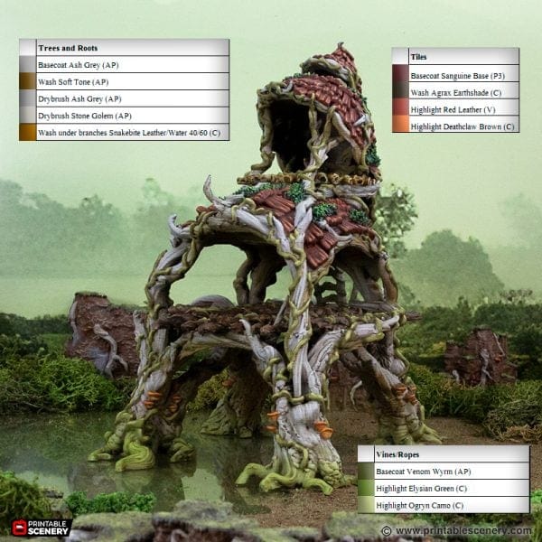 Tabletop Terrain Terrain Gloamwood Fort and Stairs - The Gloaming Swamp