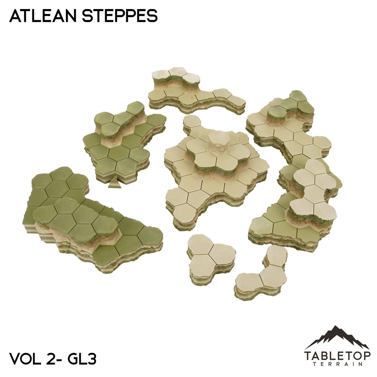 Tabletop Terrain Terrain Grasslands #3 Compatible Map Hill Sets - Atlean Steppes