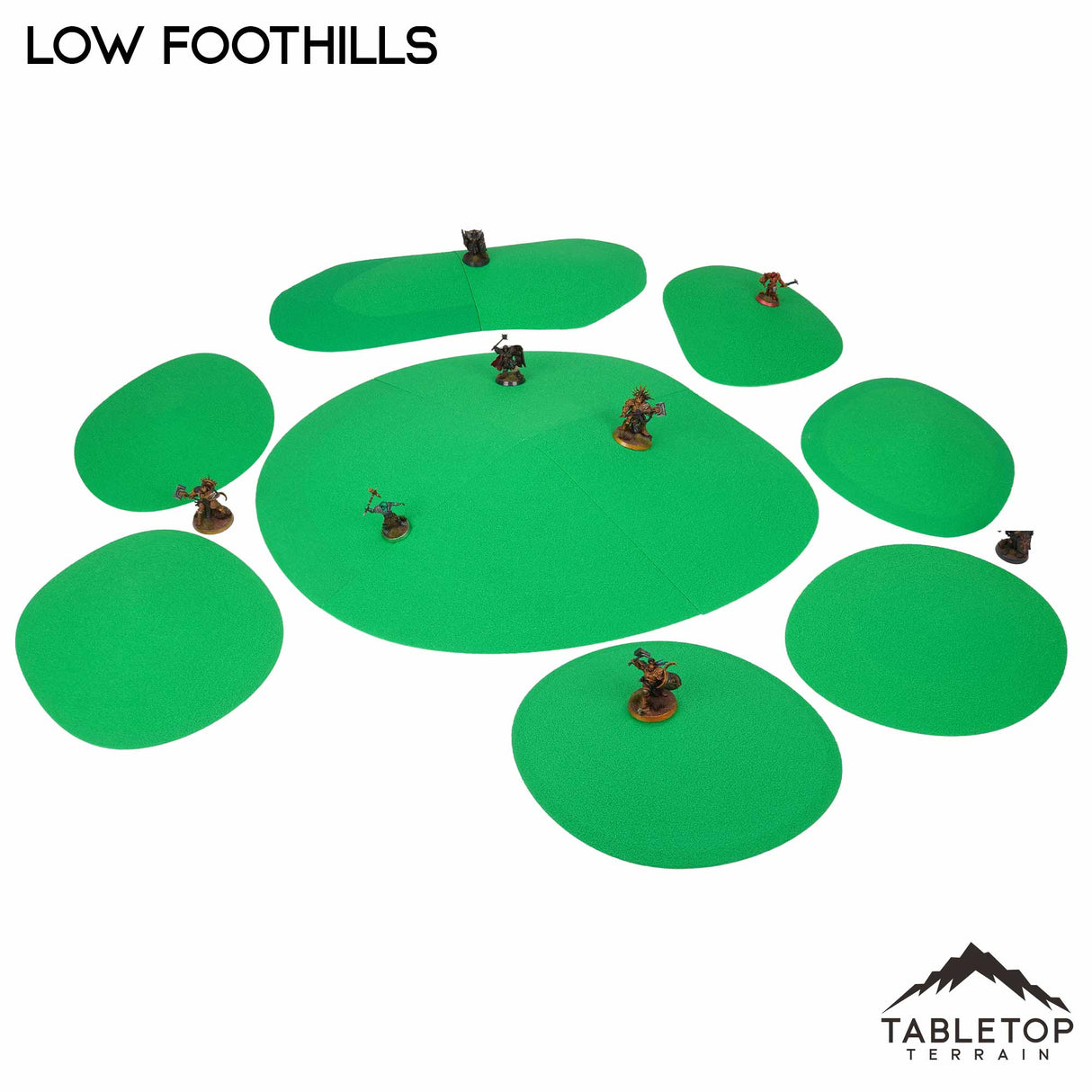 Tabletop Terrain Terrain Green / Full Set Low Foothills Wargaming Hills
