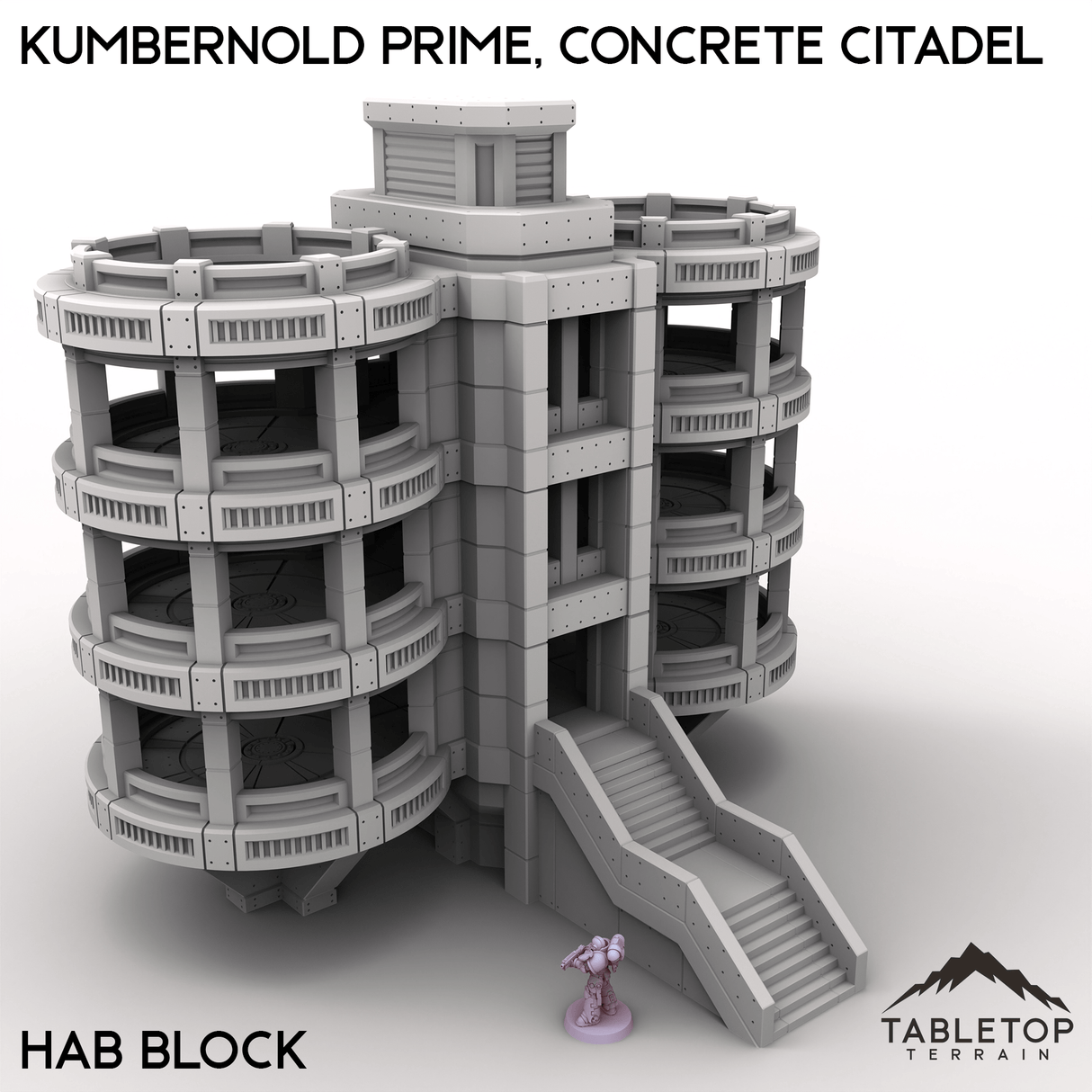 Tabletop Terrain Terrain Hab Block / 28/32mm Kumbernold Prime, Concrete Citadel