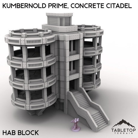 Tabletop Terrain Terrain Hab Block / 28/32mm Kumbernold Prime, Concrete Citadel