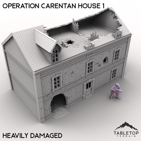 Tabletop Terrain Terrain Heavily Damaged / 32mm Operation Carentan House 1