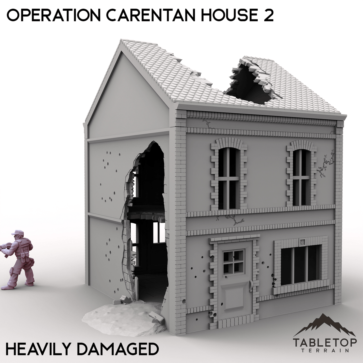 Tabletop Terrain Terrain Heavily Damaged / 32mm Operation Carentan House 2
