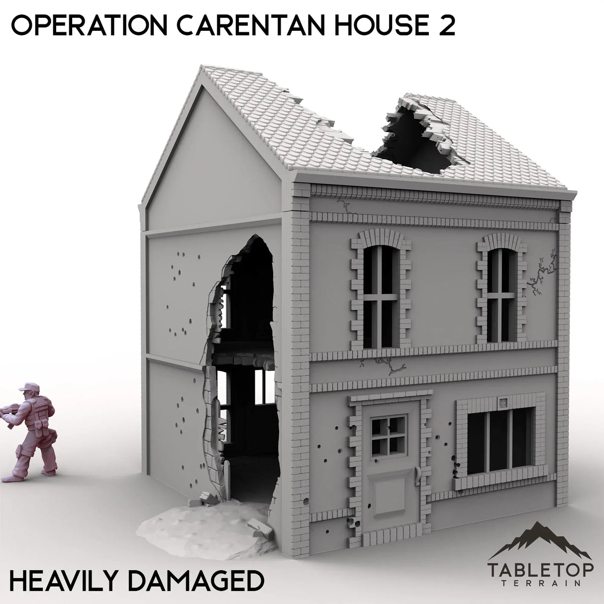 Tabletop Terrain Terrain Heavily Damaged / 32mm Operation Carentan House 2