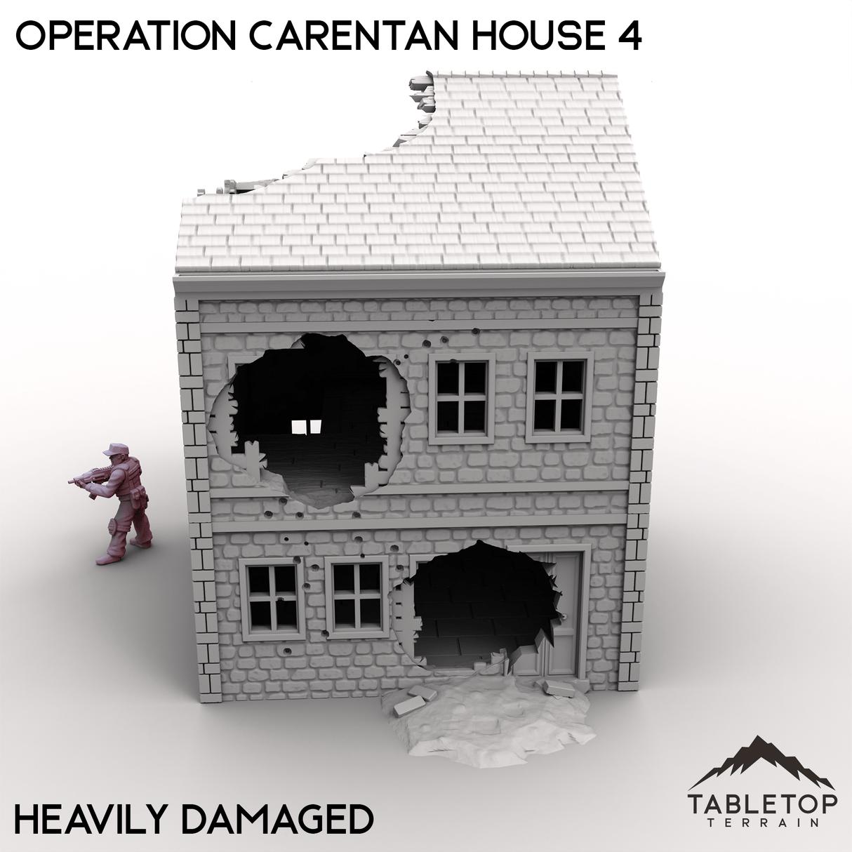 Tabletop Terrain Terrain Heavily Damaged / 32mm Operation Carentan House 4