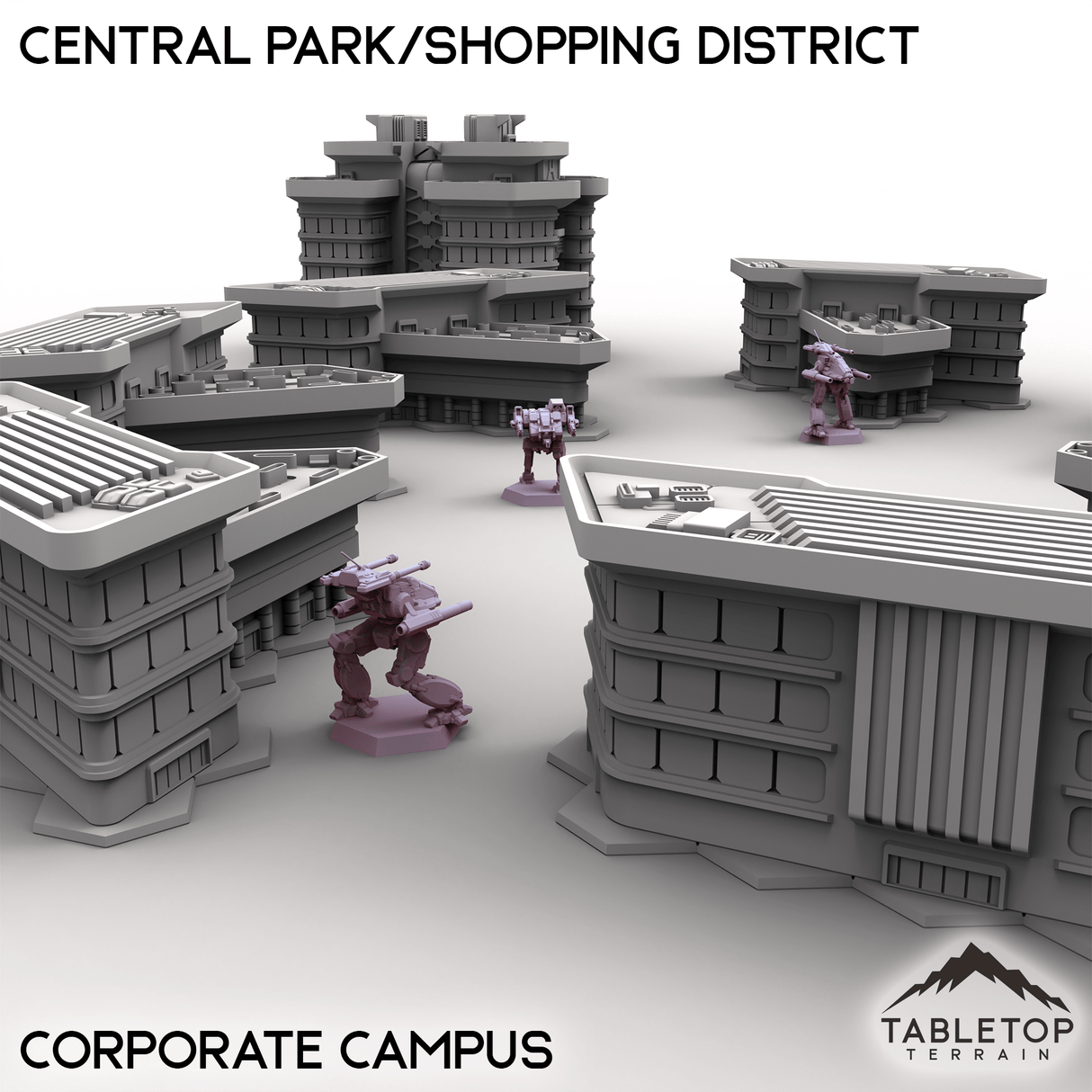 Tabletop Terrain Terrain HEXTECH Central Park/Shopping District - City Map Pack