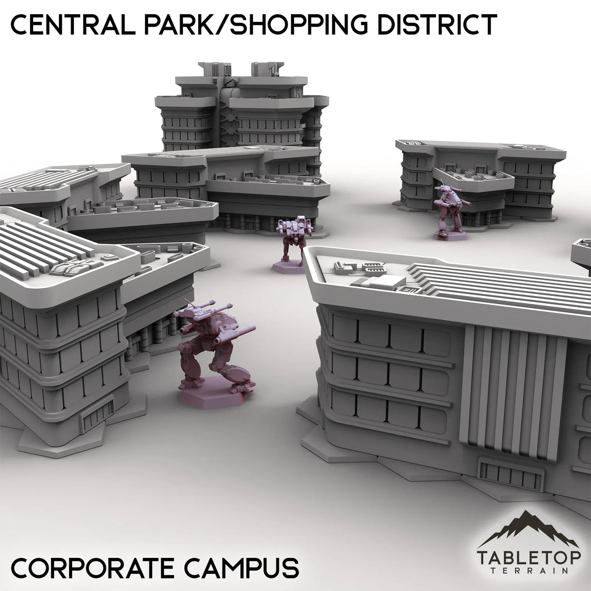 Tabletop Terrain Terrain HEXTECH Central Park/Shopping District - City Map Pack