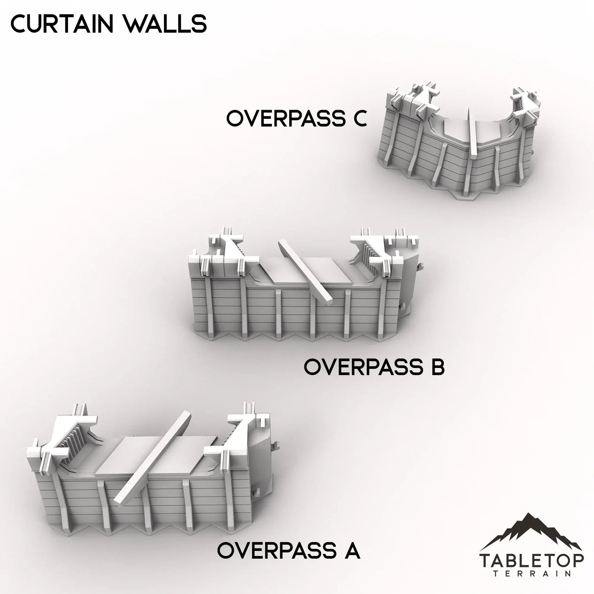 Tabletop Terrain Terrain HEXTECH Curtain Walls Trinity City - 6mm