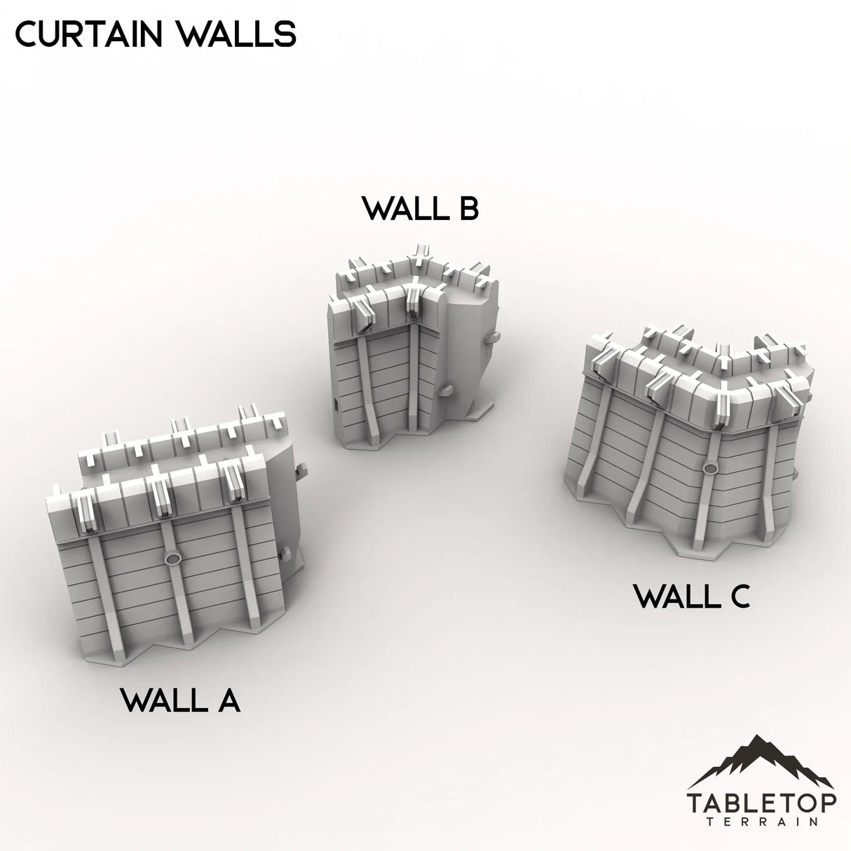 Tabletop Terrain Terrain HEXTECH Curtain Walls Trinity City - 6mm