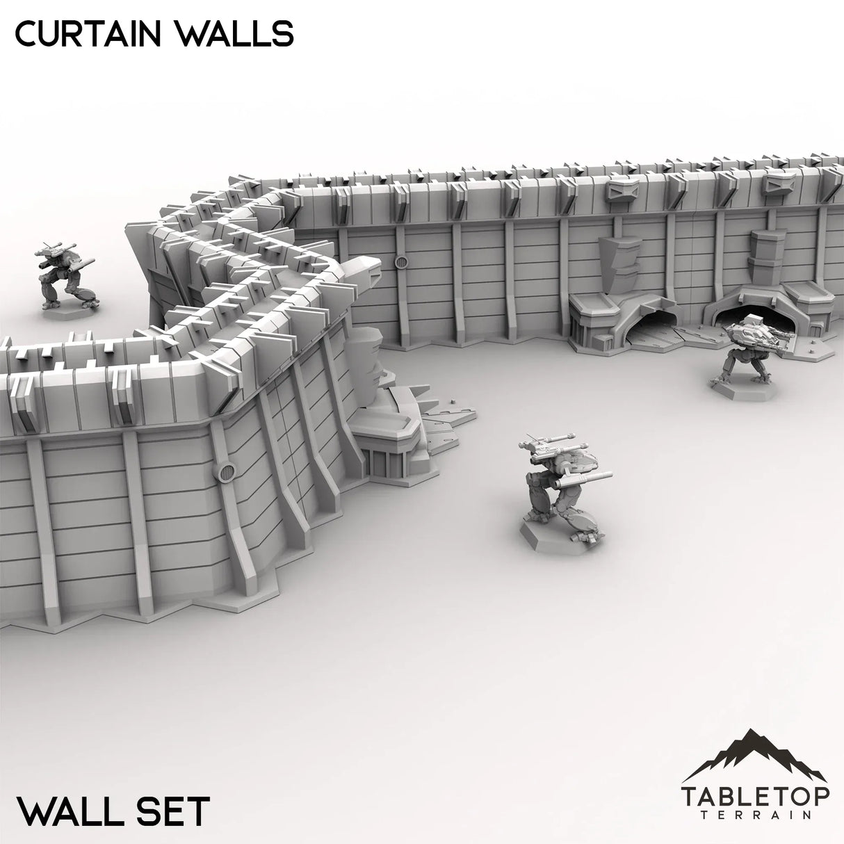 Tabletop Terrain Terrain HEXTECH Curtain Walls Trinity City - 6mm