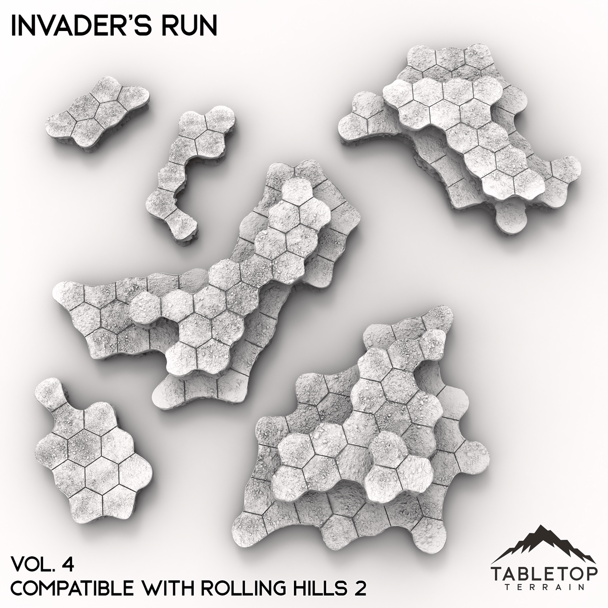 Tabletop Terrain Terrain HEXTECH Invader's Run Map Hill Sets - 6mm