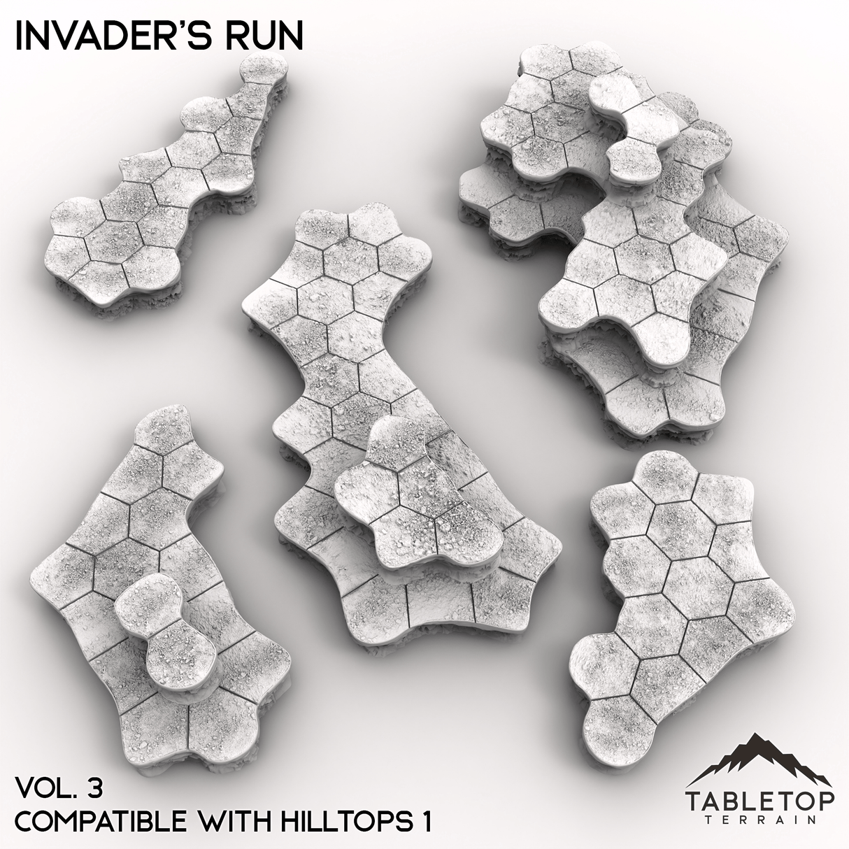 Tabletop Terrain Terrain HEXTECH Invader's Run Map Hill Sets - 6mm