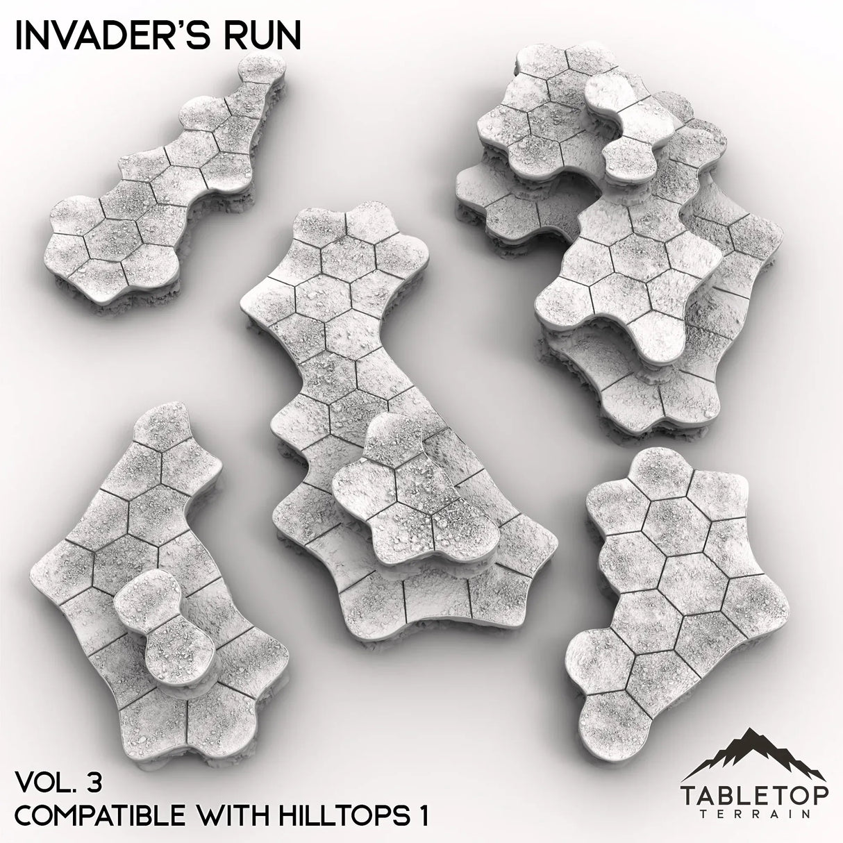 Tabletop Terrain Terrain HEXTECH Invader's Run Map Hill Sets - 6mm