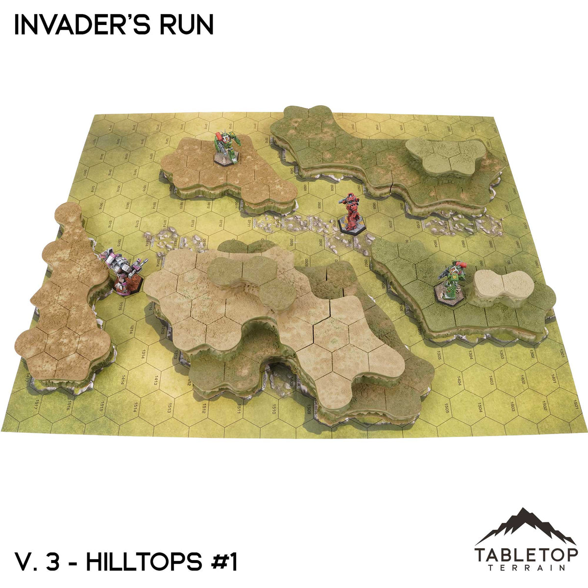 Tabletop Terrain Terrain HEXTECH Invader's Run Map Hill Sets - 6mm