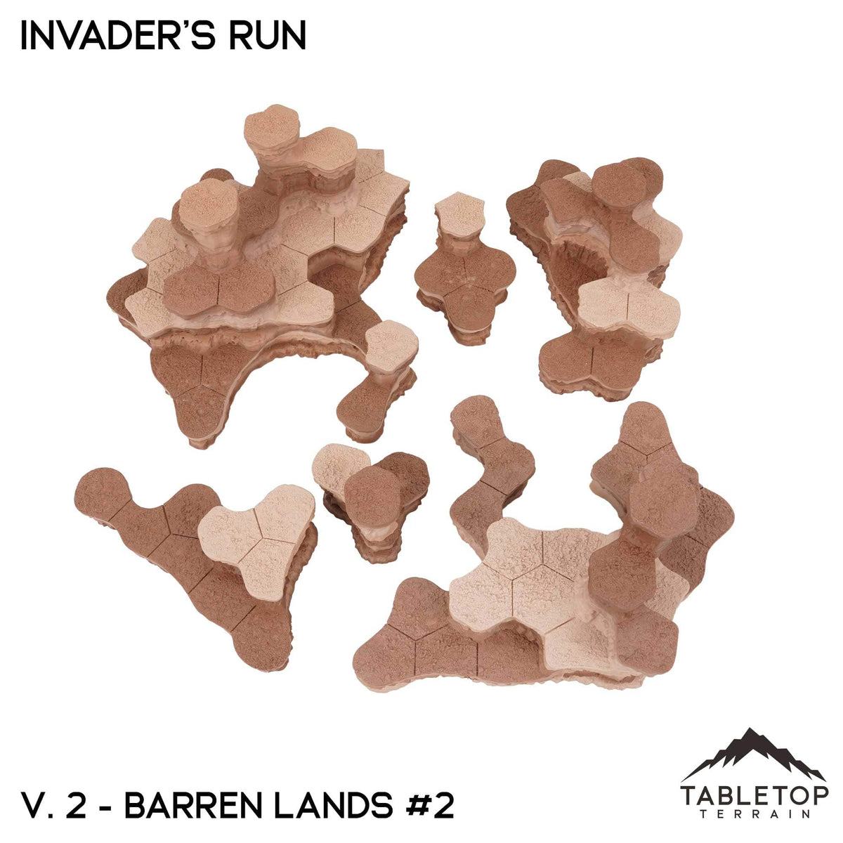 Tabletop Terrain Terrain HEXTECH Invader's Run Map Hill Sets - 6mm