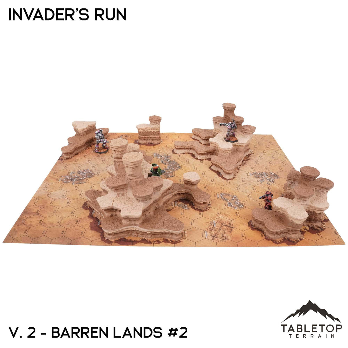 Tabletop Terrain Terrain HEXTECH Invader's Run Map Hill Sets - 6mm