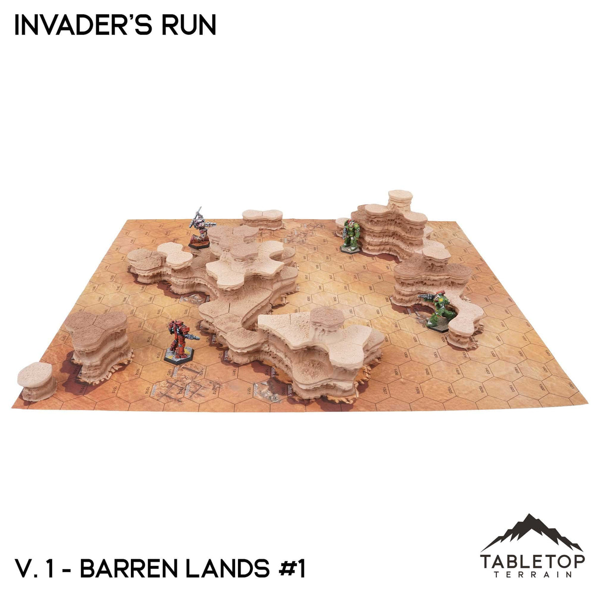 Tabletop Terrain Terrain HEXTECH Invader's Run Map Hill Sets - 6mm