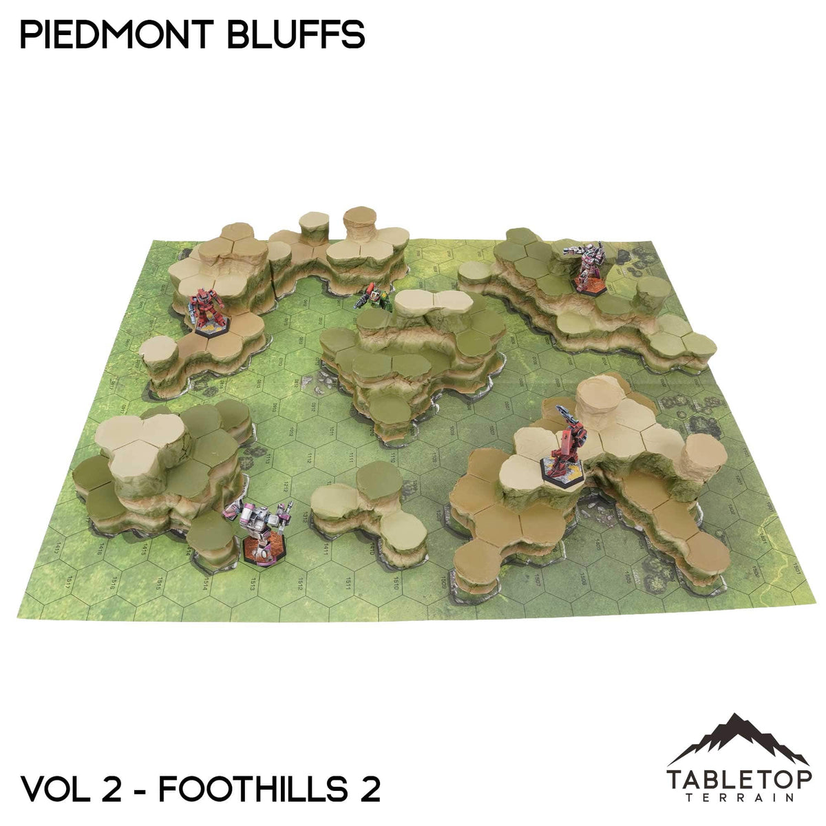 Tabletop Terrain Terrain HEXTECH Piedmont Bluffs Map Hill Set - 6mm