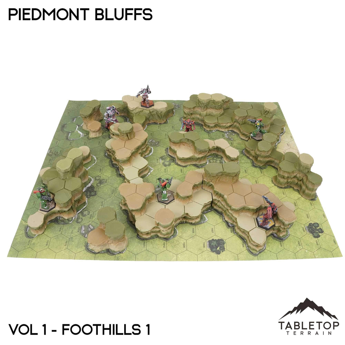 Tabletop Terrain Terrain HEXTECH Piedmont Bluffs Map Hill Set - 6mm