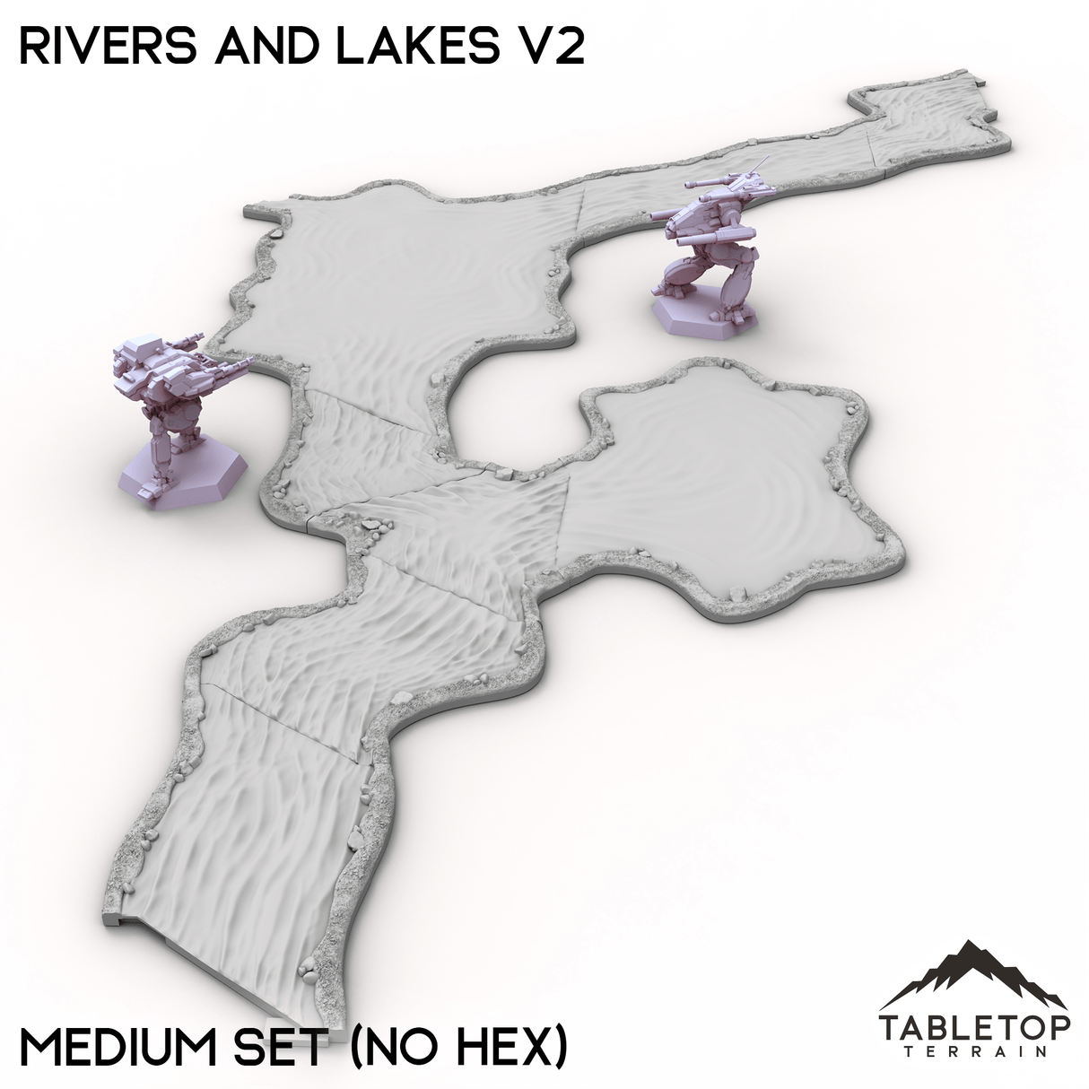 Tabletop Terrain Terrain HEXTECH Rivers and Lakes v2 - 6mm