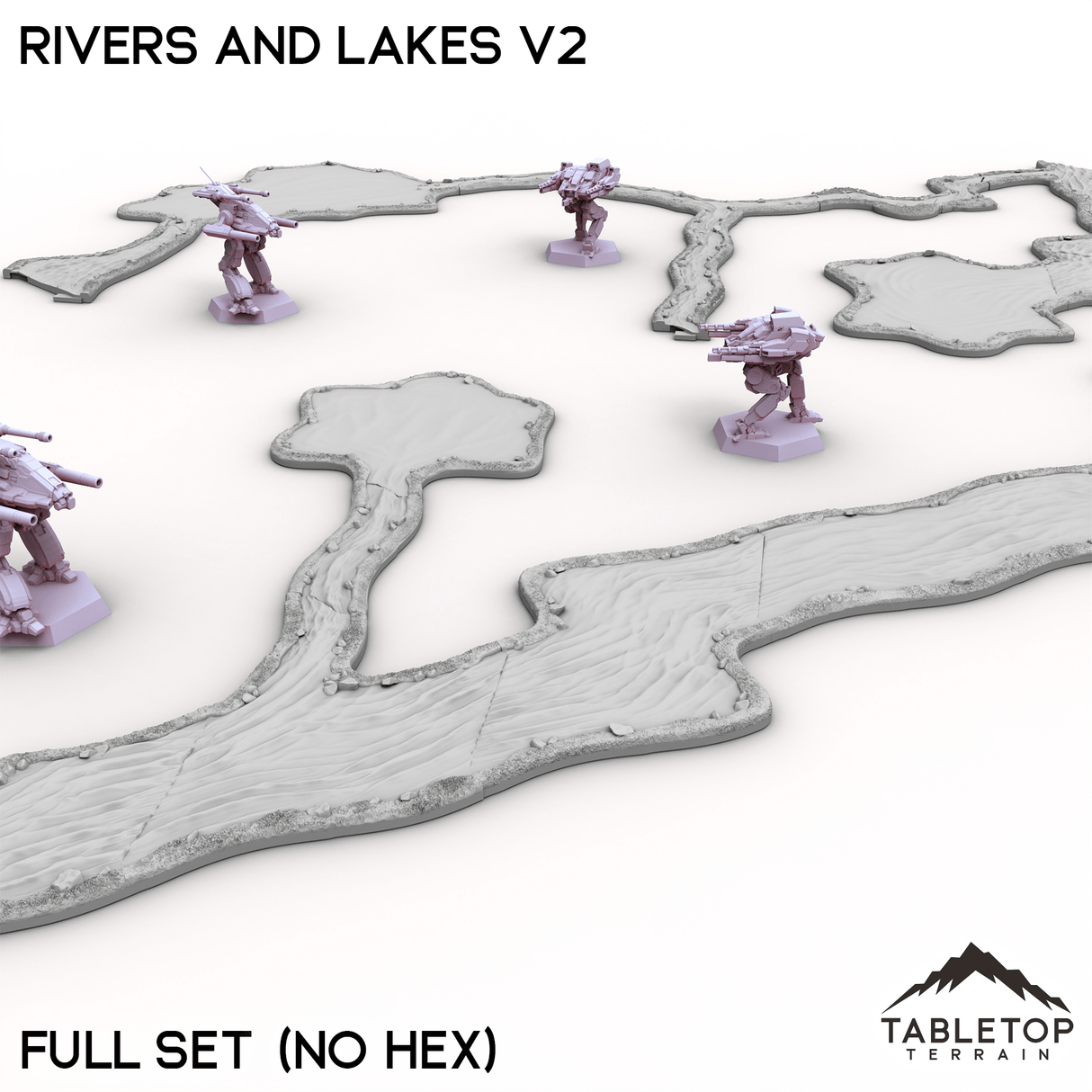 Tabletop Terrain Terrain HEXTECH Rivers and Lakes v2 - 6mm