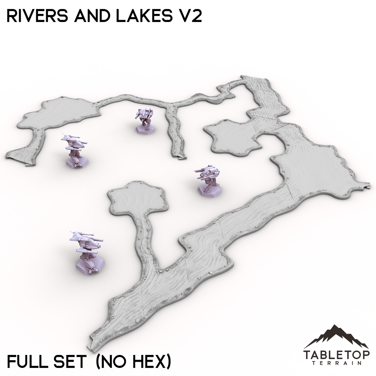 Tabletop Terrain Terrain HEXTECH Rivers and Lakes v2 - 6mm