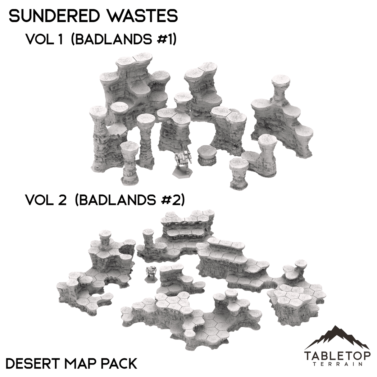 Tabletop Terrain Terrain HEXTECH Sundered Wastes Map Hill Sets - 6mm