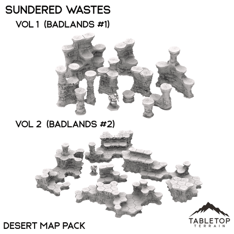 Tabletop Terrain Terrain HEXTECH Sundered Wastes Map Hill Sets - 6mm