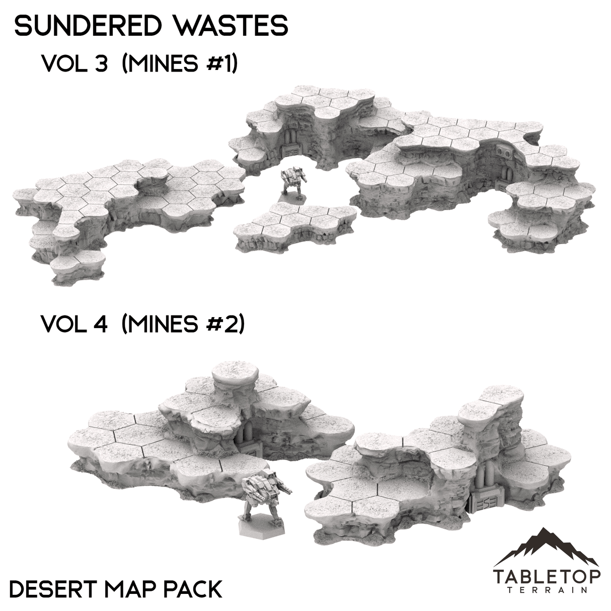Tabletop Terrain Terrain HEXTECH Sundered Wastes Map Hill Sets - 6mm