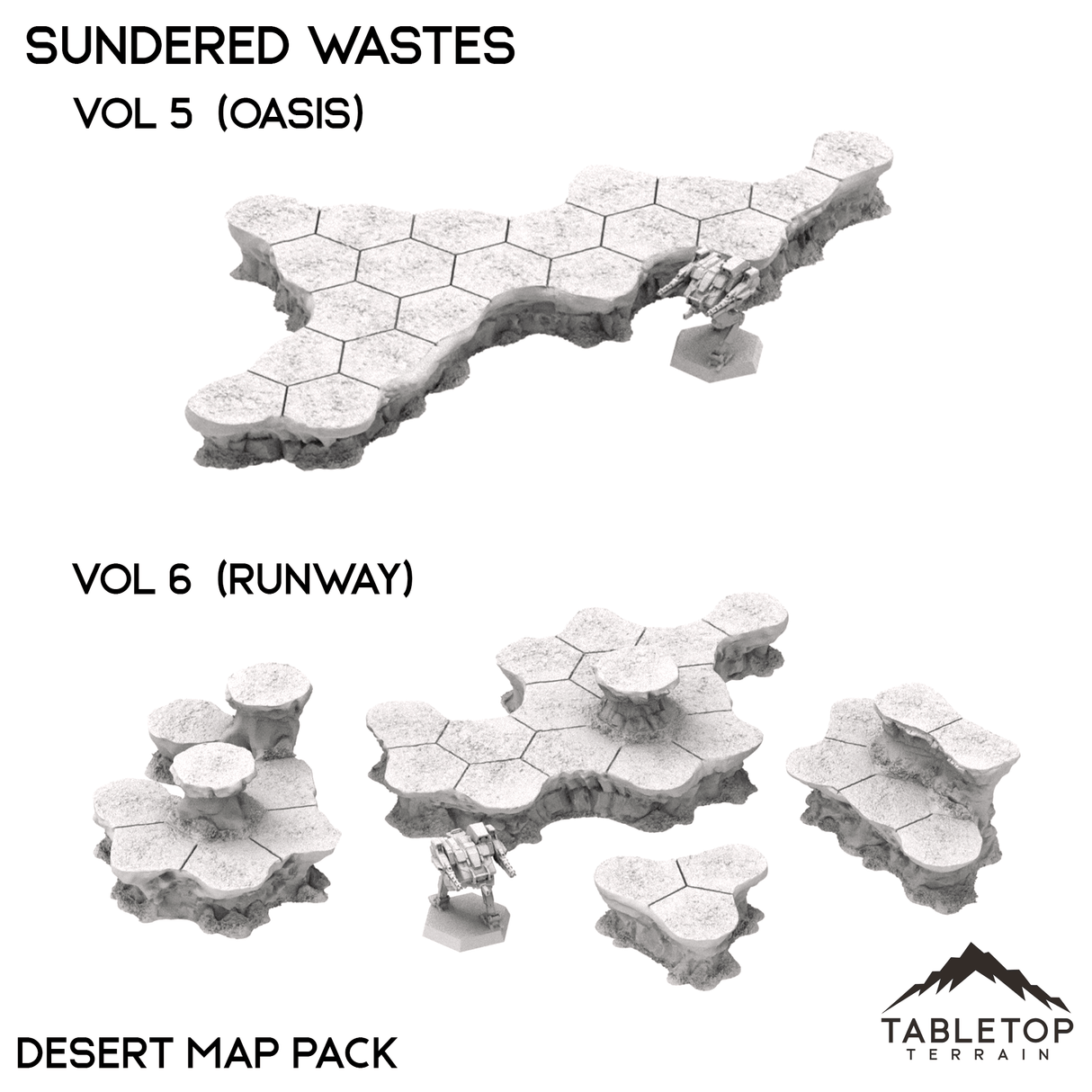 Tabletop Terrain Terrain HEXTECH Sundered Wastes Map Hill Sets - 6mm