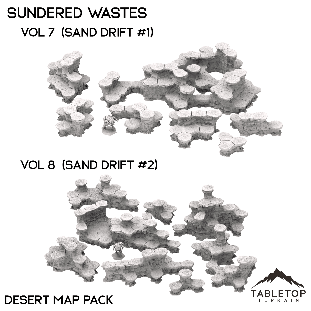 Tabletop Terrain Terrain HEXTECH Sundered Wastes Map Hill Sets - 6mm