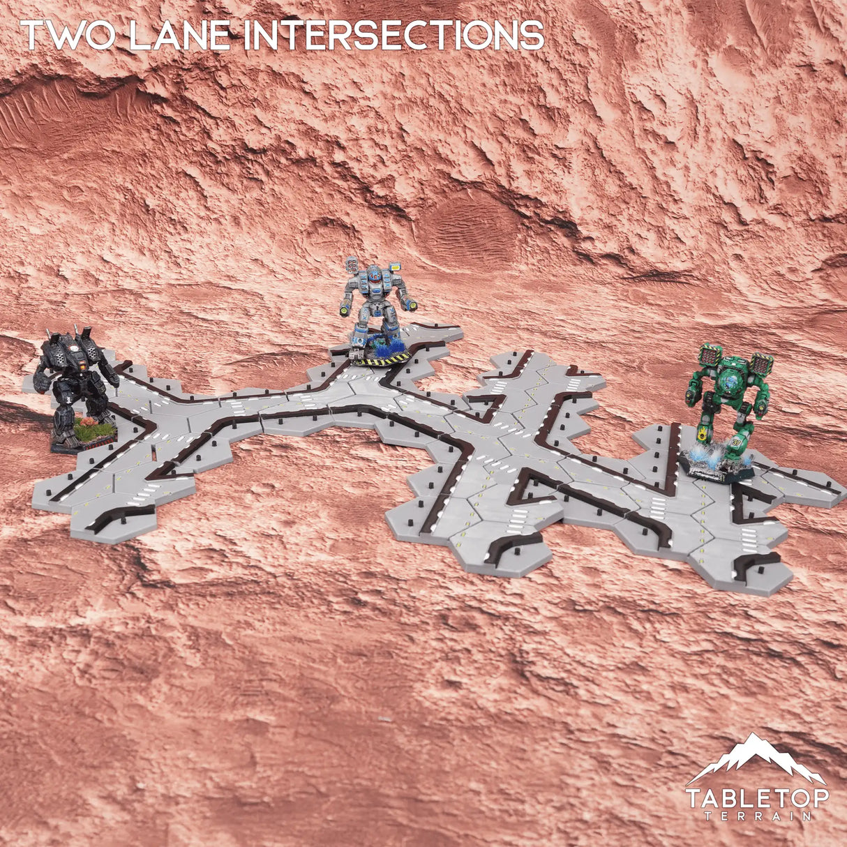 Tabletop Terrain Terrain HEXTECH Two Lane Intersections Bundle
