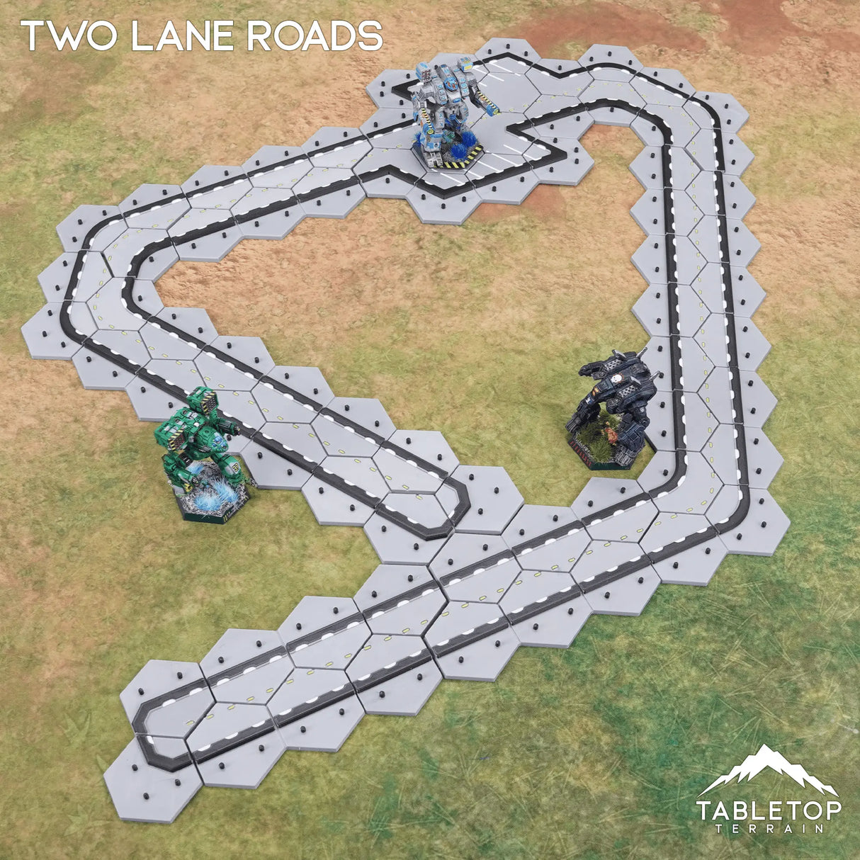 Tabletop Terrain Terrain HEXTECH Two Lane Roads Bundle