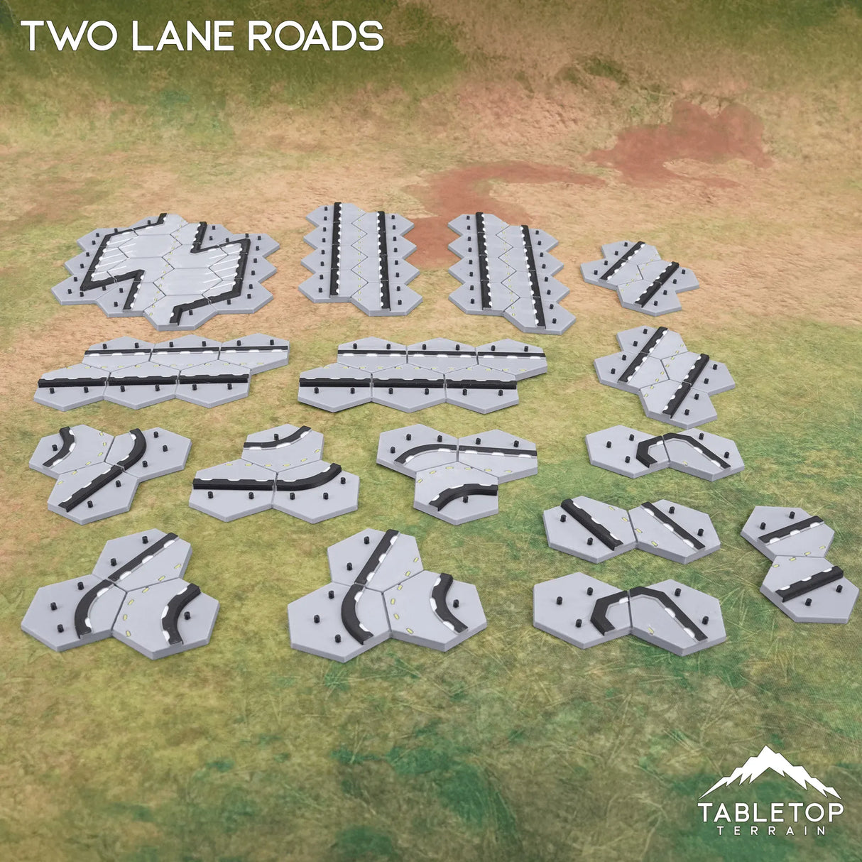Tabletop Terrain Terrain HEXTECH Two Lane Roads Bundle
