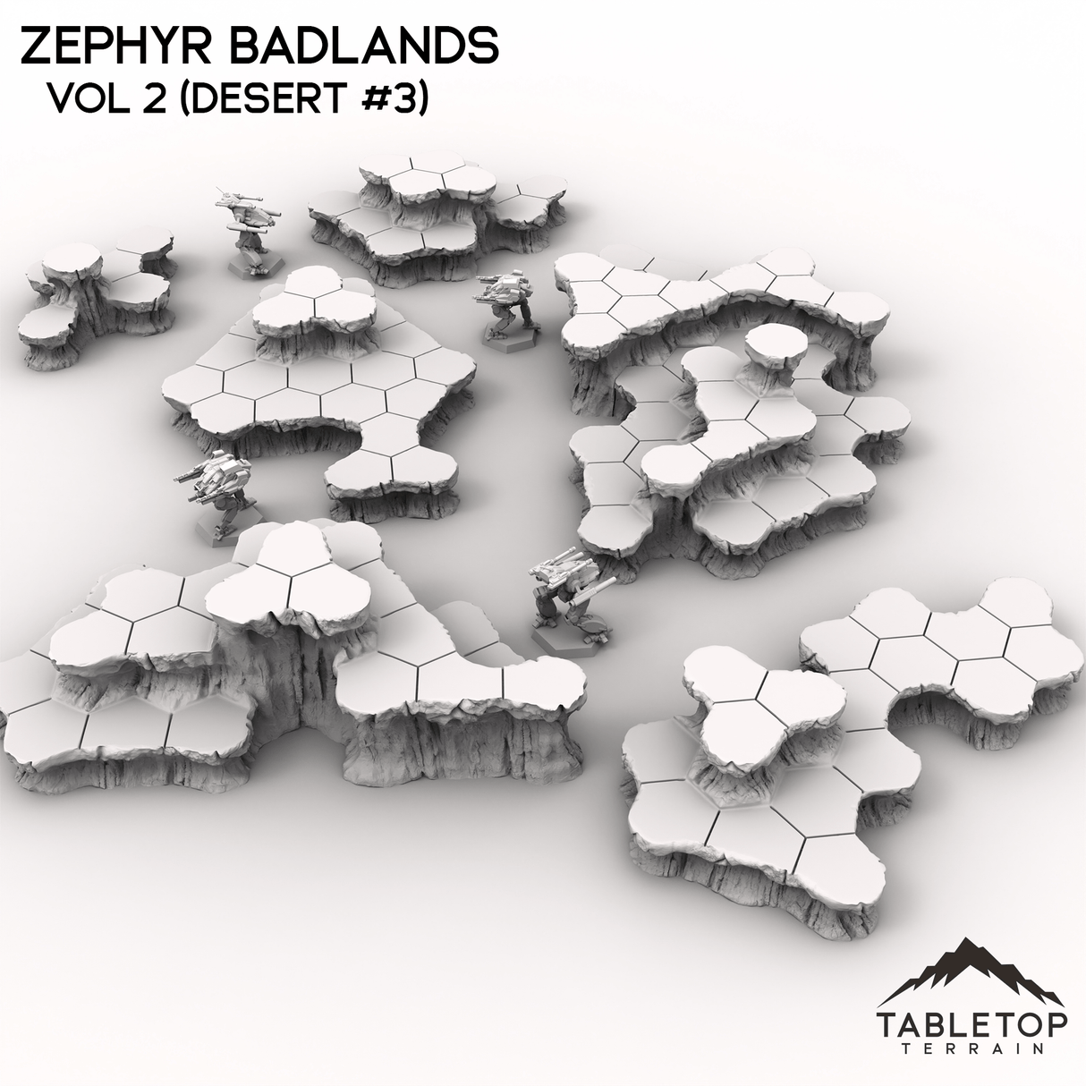 Tabletop Terrain Terrain HEXTECH Zephyr Badlands Map Hill Sets - 6mm