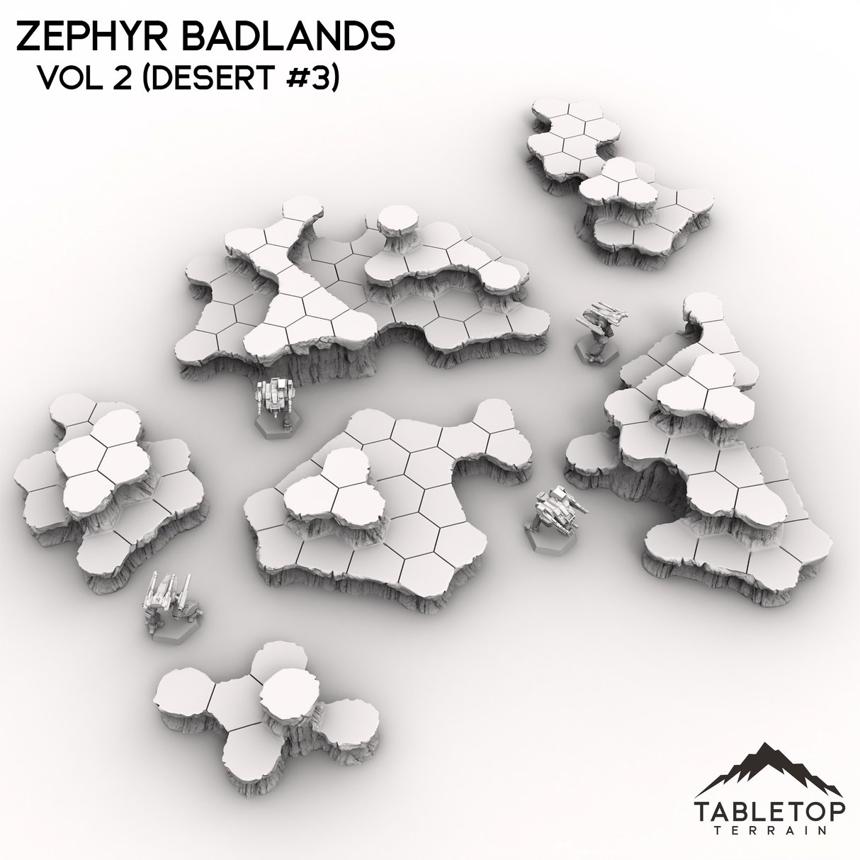 Tabletop Terrain Terrain HEXTECH Zephyr Badlands Map Hill Sets - 6mm